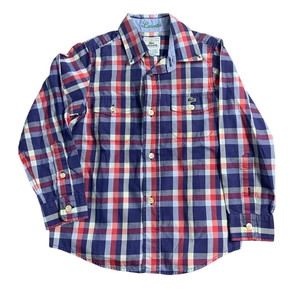 Lacoste Plaid Button down size 4